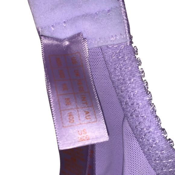 Savage x Fenty Women's Flocked Logo Mesh Unlined Bra Lavender Size 36 DD - Picture 5 of 5